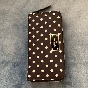 PRICE. REDUCED-Kate Spade Black and White Polka Dot Wallet
